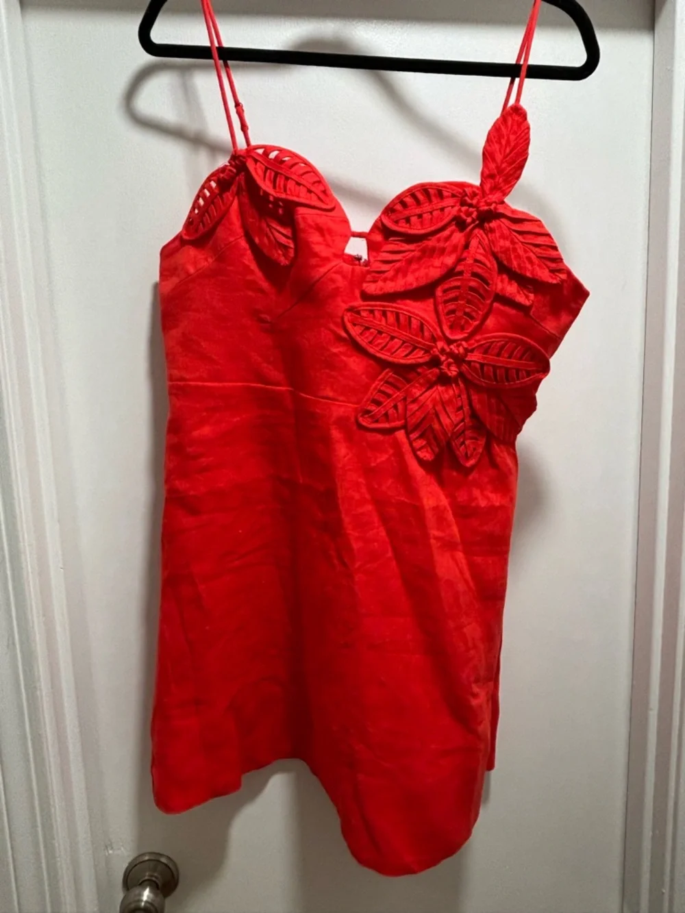 FARM Rio Red Leaf-Applique Spaghetti Strap Mini Dress - Picture 4 of 13